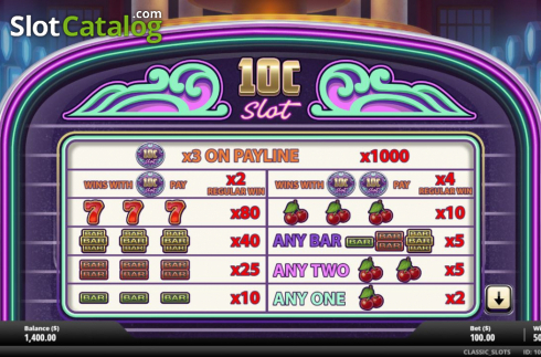 Οθόνη6. 10C Slot Κουλοχέρης