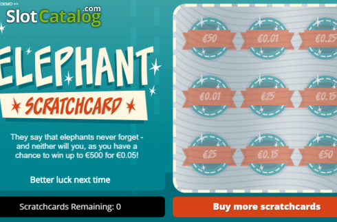 Οθόνη3. Elephant Scratchcard Κουλοχέρης