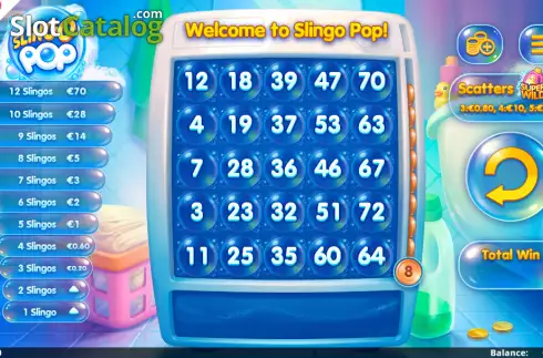 Οθόνη2. Slingo Pop Κουλοχέρης 