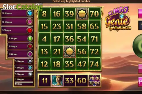 Οθόνη2. Slingo Genie Gemstones Κουλοχέρης