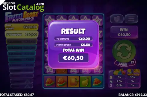 Οθόνη3. Frutti Boost AutoSlingo Κουλοχέρης