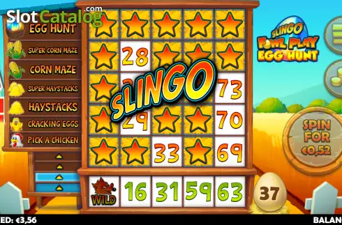 Οθόνη3. Slingo Fowl Play: Egg Hunt Κουλοχέρης 