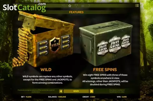 Πίνακας πληρωμών 2. Platoon Wild Κουλοχέρης
