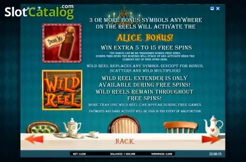 Πίνακας πληρωμών 1. Alice Adventure Κουλοχέρης