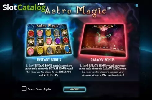 Τα χαρακτηριστικά του παιχνιδιού. Astro Magic Κουλοχέρης