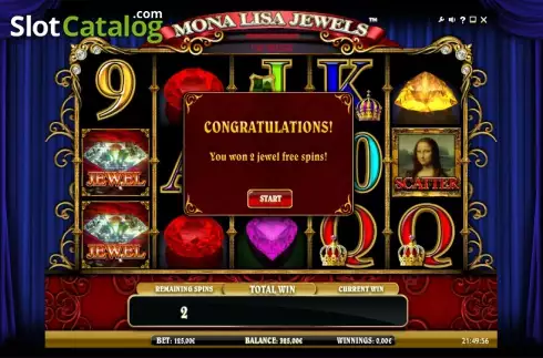 Δωρεάν περιστροφές. Mona Lisa Jewels Κουλοχέρης