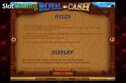 Πίνακας πληρωμών 6. Royal Cash Κουλοχέρης 