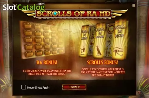 Τα χαρακτηριστικά του παιχνιδιού. Scrolls of RA Κουλοχέρης
