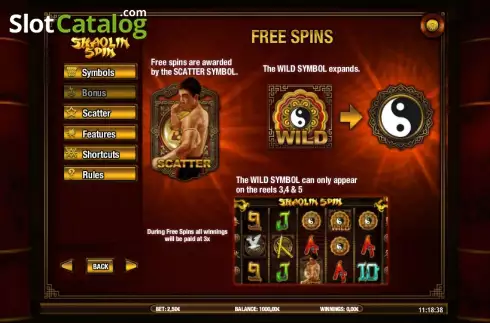 Πίνακας πληρωμών 2. Shaolin Spin Κουλοχέρης 