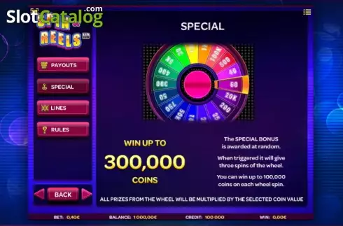 Πίνακας πληρωμών 2. Spin or Reels Κουλοχέρης