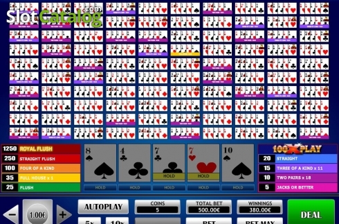 Οθόνη5. 100x Play Poker Κουλοχέρης