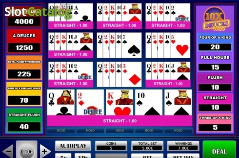 Οθόνη5. 10x Deuce Wild Poker Κουλοχέρης