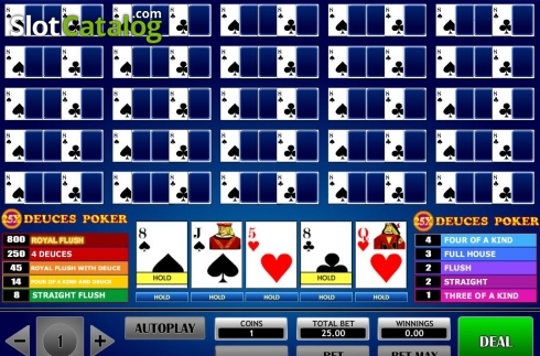 Οθόνη2. 25x Deuces Poker Κουλοχέρης