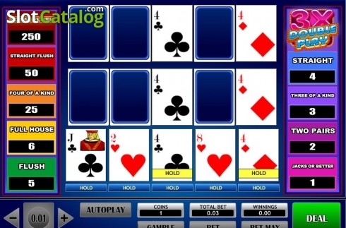 Οθόνη2. 3x Double Play Poker Κουλοχέρης