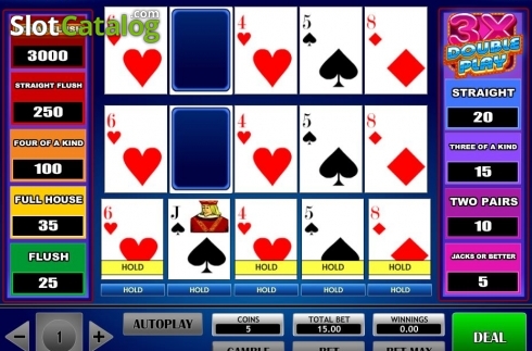 Οθόνη5. 3x Double Play Poker Κουλοχέρης