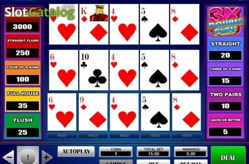 Οθόνη6. 3x Double Play Poker Κουλοχέρης
