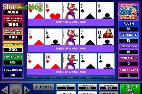 Οθόνη4. 3x Joker Play Poker Κουλοχέρης