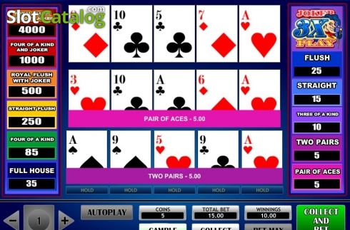 Οθόνη6. 3x Joker Play Poker Κουλοχέρης