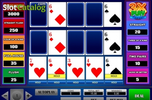 Οθόνη2. 3x Play Poker Κουλοχέρης