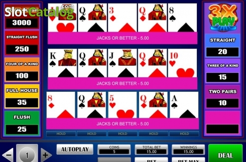 Οθόνη5. 3x Play Poker Κουλοχέρης