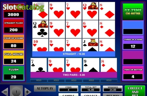Οθόνη3. 4x Tens Or Better Poker Κουλοχέρης 