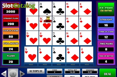 Οθόνη5. 4x Tens Or Better Poker Κουλοχέρης 