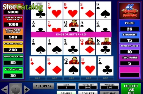 Οθόνη3. 4x Vegas Joker Poker Κουλοχέρης