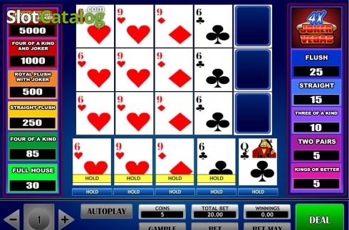 Οθόνη4. 4x Vegas Joker Poker Κουλοχέρης