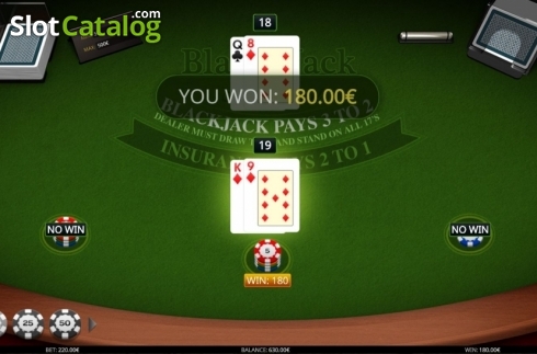 Οθόνη6. Blackjack MH (iSoftBet) Κουλοχέρης