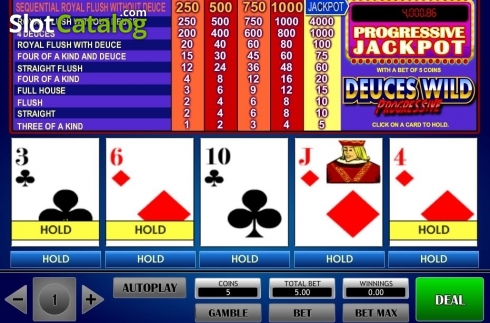 Οθόνη2. Deuces Wild Progressive Poker Κουλοχέρης 