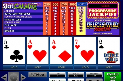 Οθόνη3. Deuces Wild Progressive Poker Κουλοχέρης 