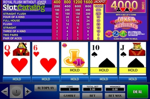 Οθόνη2. Joker Multitimes Poker Κουλοχέρης