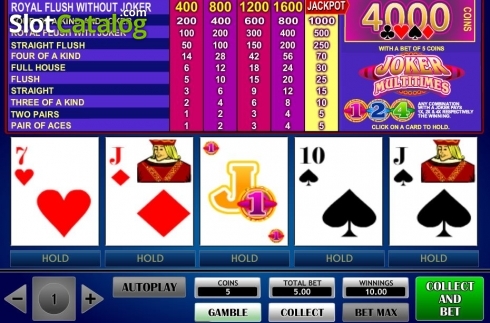 Οθόνη3. Joker Multitimes Poker Κουλοχέρης