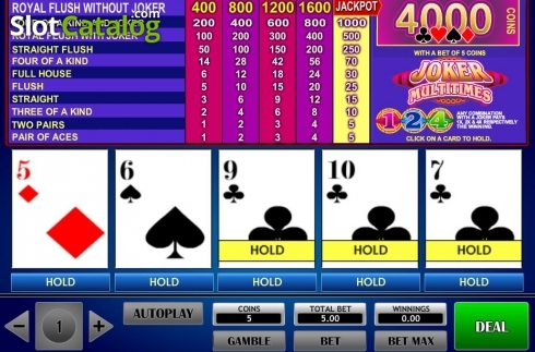Οθόνη4. Joker Multitimes Poker Κουλοχέρης