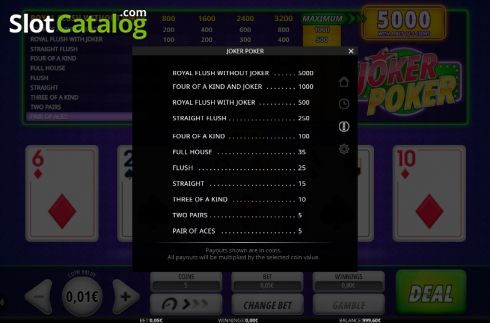 Οθόνη6. Joker Poker (iSoftBet) Κουλοχέρης