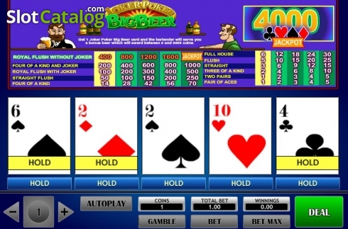 Οθόνη3. Joker Poker Big Beer Κουλοχέρης