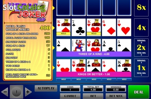 Οθόνη4. Joker Vegas 4 Up Κουλοχέρης