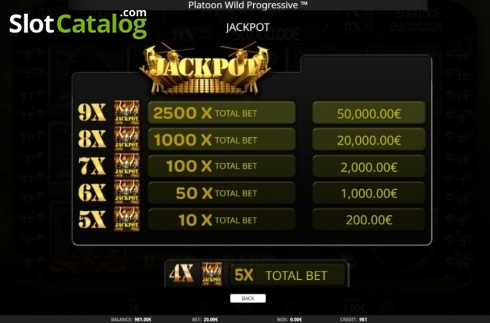 Οθόνη9. Platoon Wild Progressive Κουλοχέρης