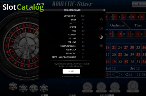 Οθόνη5. European Roulette Silver Κουλοχέρης