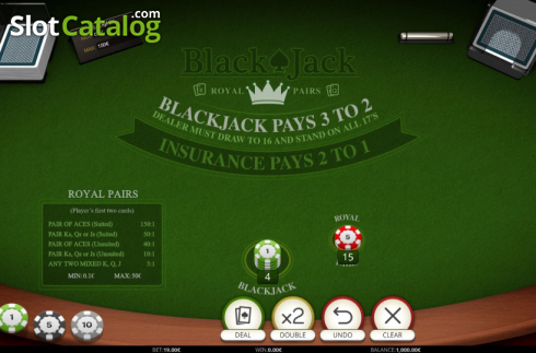 Οθόνη3. Blackjack Royal Pairs Κουλοχέρης