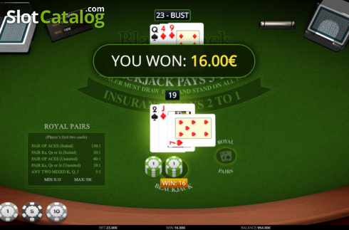 Οθόνη6. Blackjack Royal Pairs Κουλοχέρης