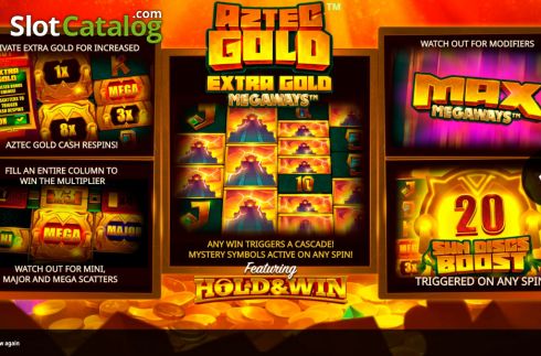 Οθόνη2. Aztec Gold Extra Gold Megaways Κουλοχέρης
