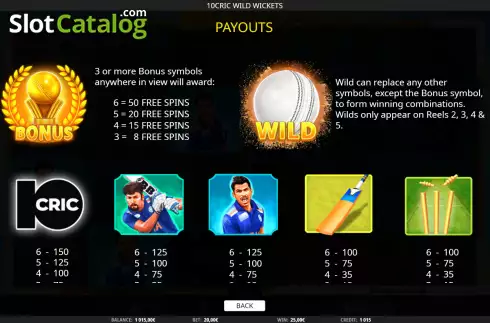 Οθόνη5. 10Cric Wild Wickets Κουλοχέρης