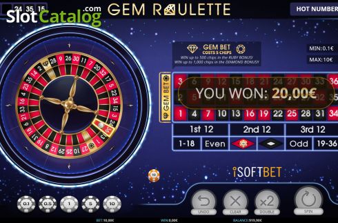 Οθόνη3. Gem Roulette Κουλοχέρης
