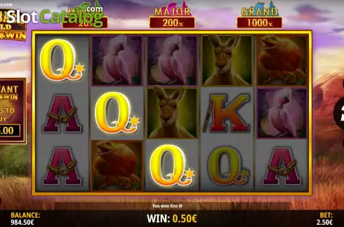 Οθόνη5. Outback Gold Hold and Win Κουλοχέρης
