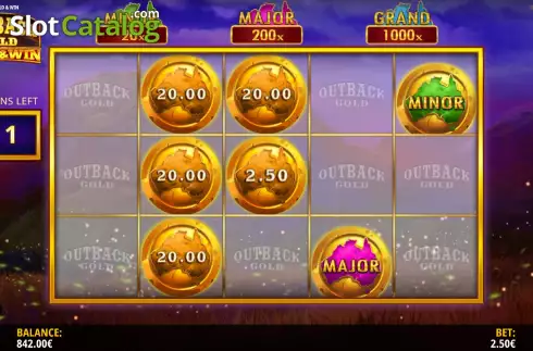 Οθόνη8. Outback Gold Hold and Win Κουλοχέρης