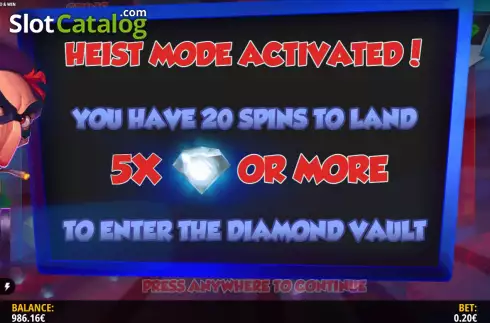 Οθόνη6. Diamond Heist Hold & Win Κουλοχέρης