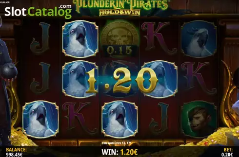 Οθόνη5. Plunderin Pirates Hold & Win Κουλοχέρης