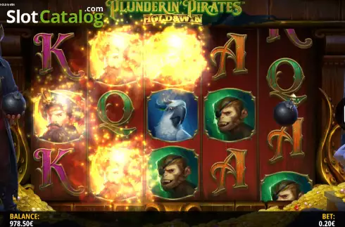 Οθόνη6. Plunderin Pirates Hold & Win Κουλοχέρης