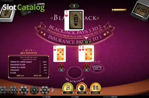 Οθόνη7. Blackjack 21+3 (iSoftBet) Κουλοχέρης
